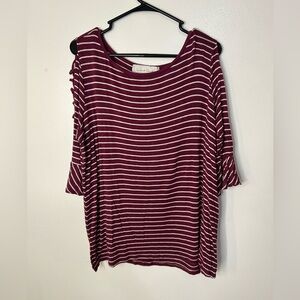 French Laundry Burgundy and White Top